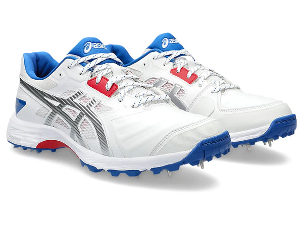 Asics Gel Gully 7 Cricket Metal Spike Shoe White Pure Silver