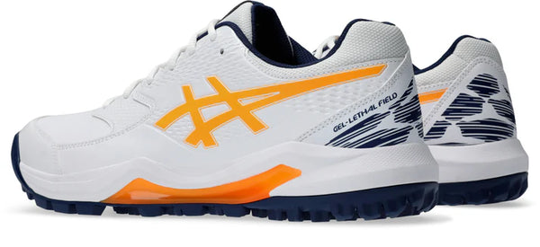 Asics Gel Lethal Field Cricket Rubber Shoes White/Stadium Orange 2024