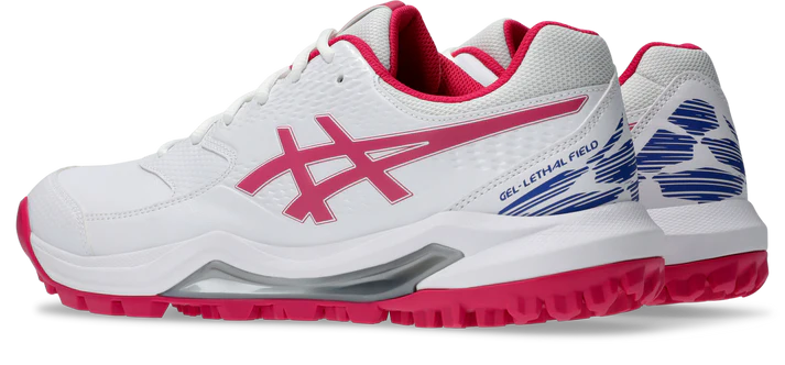 Asics Gel Lethal Field 2 Cricket Shoes 2025 White/Bright Rose - SJ Sports Australia