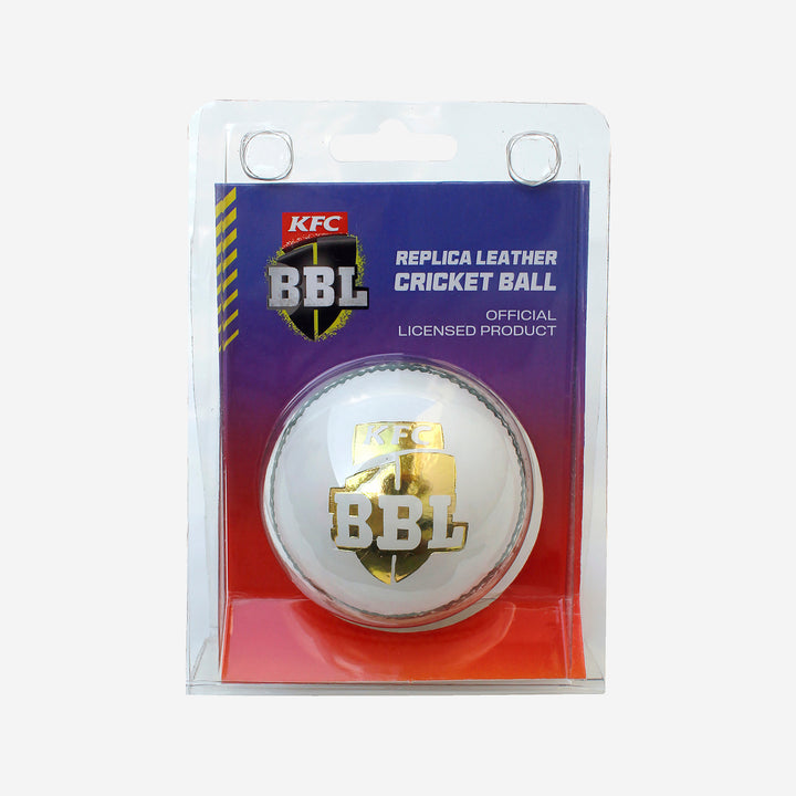 REPLICA LEATHER MATCH BALL WHITE BBL - SJ Sports Australia