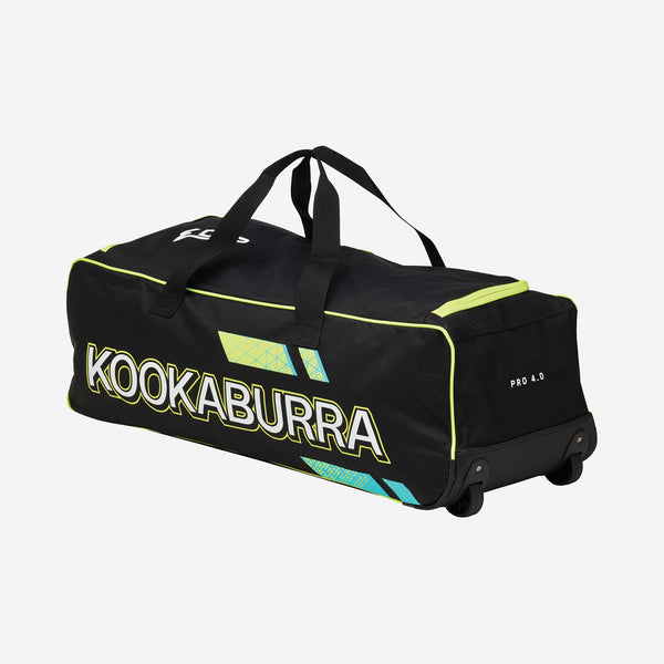 Kookaburra Pro 4.0 Wheelie Cricket Kit Bag Black / Furo Yellow