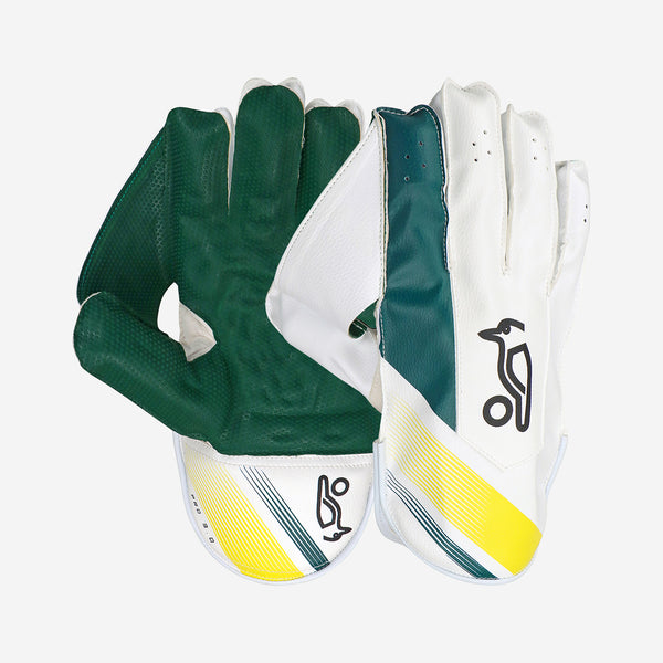 Kookaburra Pro 3.0 Wicket Keeping Gloves Green/Gold - SJ Sports Australia