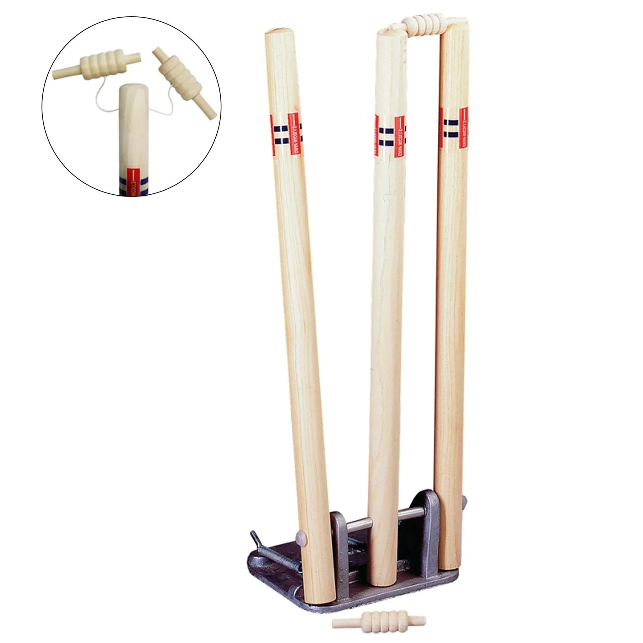 Springboard Stumps Gray Nicolls Wooden Spring Return Stumps With String Bails – SJ Sports ...